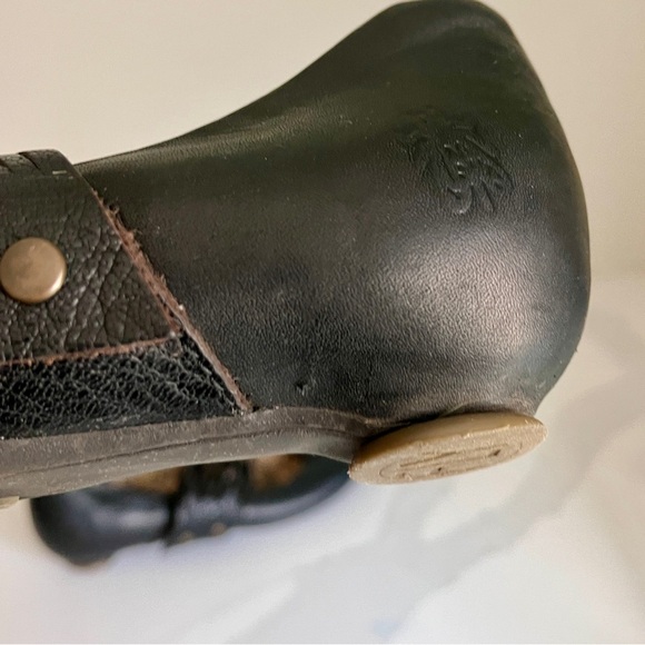 Fly London LAFF Peep Toe Multi strap Black Ballerina Heel Shoes Size 7 - Picture 11 of 16